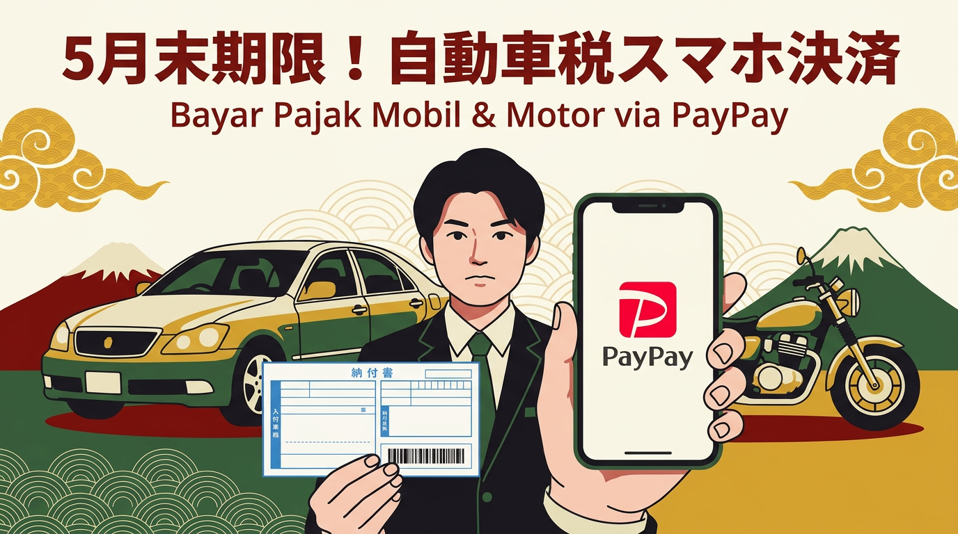 【2026年5月末期限】在日WNI必見の自動車税・軽自動車税ガイド|PayPayスマホ決済手順とビザ更新への影響