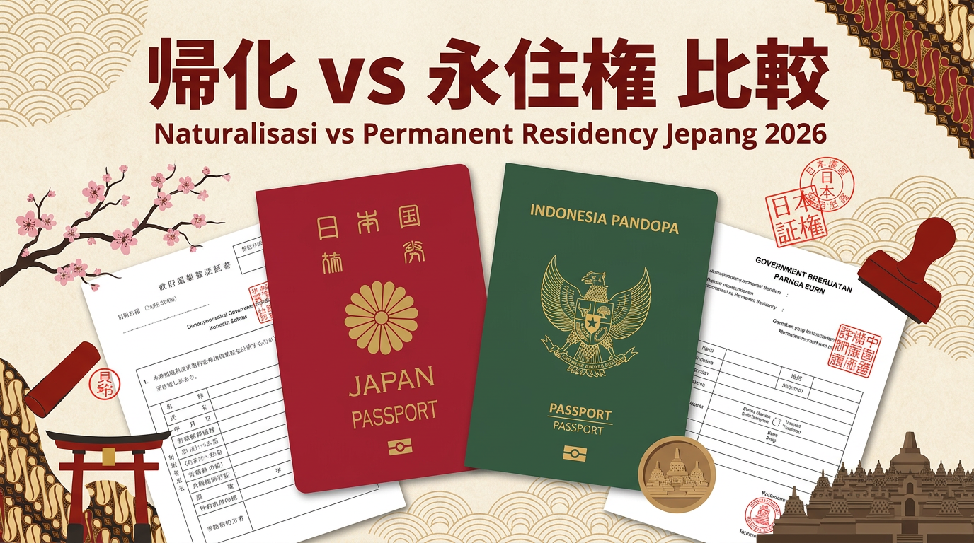 【完全比較】帰化(Naturalization / Kika)vs 永住権の2026年版|インドネシア国籍喪失問題と日本国籍取得のメリット・デメリット